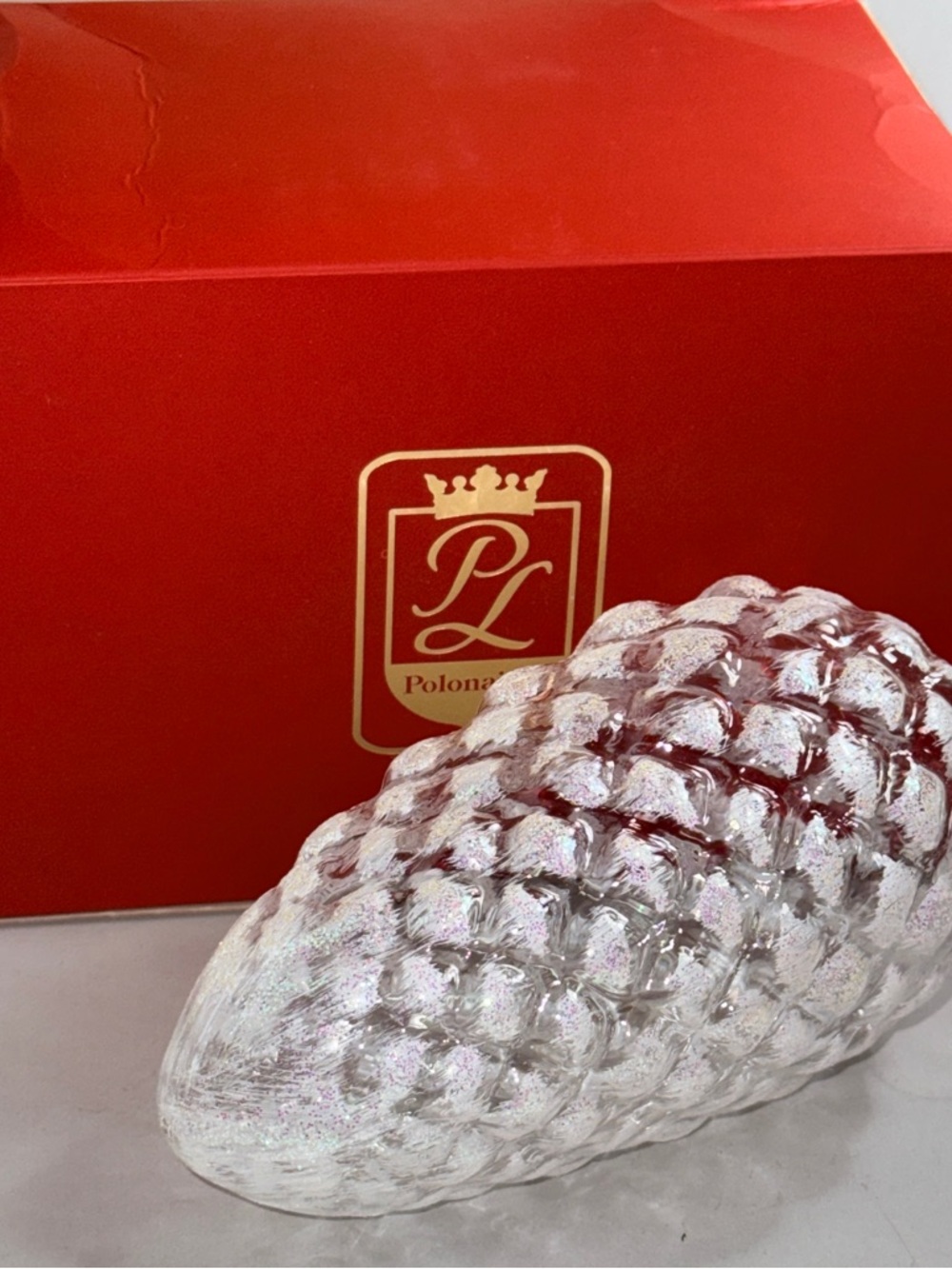 Polonaise Crystal Pinecone Christmas Ornament Kurt Adler Komozja Box Poland